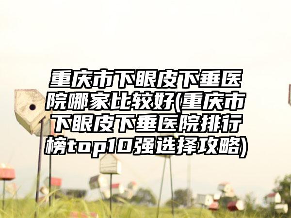 重慶市下眼皮下垂醫(yī)院哪家比較好(重慶市下眼皮下垂醫(yī)院排行榜top10強(qiáng)選擇攻略)