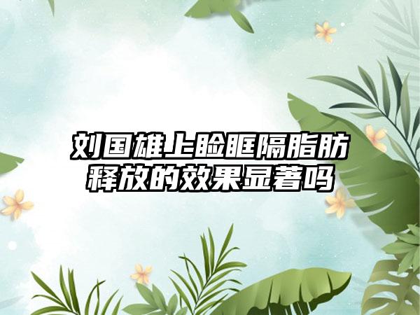 劉國雄上瞼眶隔脂肪釋放的效果顯著嗎